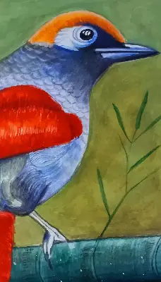 Verdunkelungsrollo Ein Vogel auf einem Ast