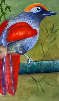 Verdunkelungsrollo Ein Vogel auf einem Ast