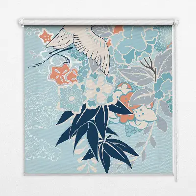 Fenster rollo Reiher in Blumen