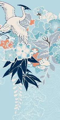 Fenster rollo Reiher in Blumen