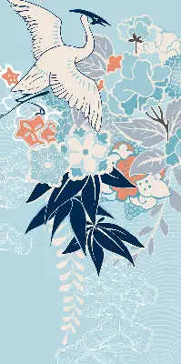 Fenster rollo Reiher in Blumen