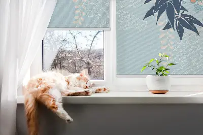 Fenster rollo Reiher in Blumen