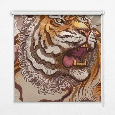 Verdunkelungsrollo Tiger in Blumen