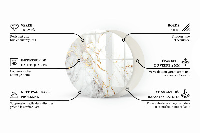 Runde tischplatte Grafische Marmorkomposition