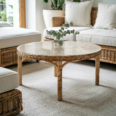 Runde tischplatte Grafische Marmorkomposition