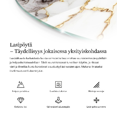 Runde tischplatte Dezente Marmoradern