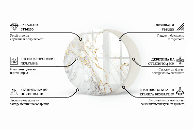 Runde tischplatte Marmoradern im Design
