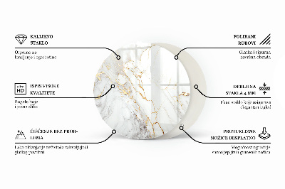 Runde tischplatte Marmoradern im Design