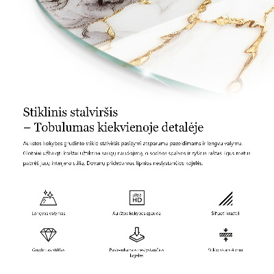 Runde tischplatte Marmoradern im Design