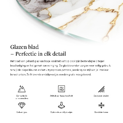 Runde tischplatte Marmoradern im Design