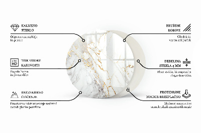 Runde tischplatte Marmoradern im Design