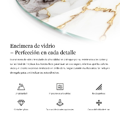 Runde tischplatte Stilvolles Marmormuster