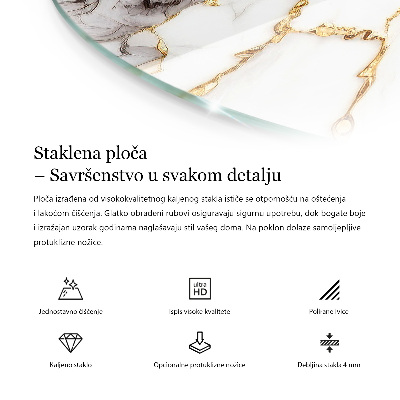 Runde tischplatte Stilvolles Marmormuster