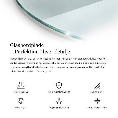 Glasplatte für runden tisch transparent
