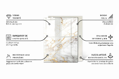 Rechteckige tischplatte Dezente Marmoradern
