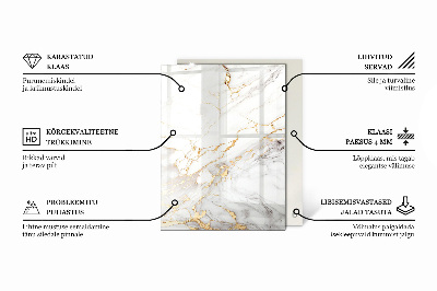 Rechteckige tischplatte Marmoradern im Design