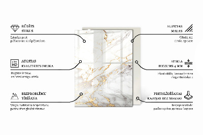 Rechteckige tischplatte Marmoradern im Design