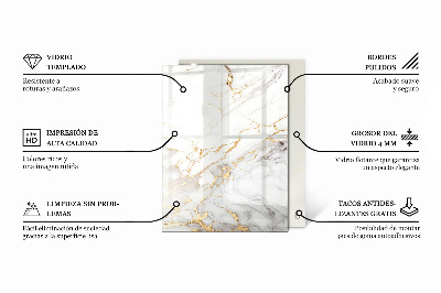 Rechteckige tischplatte Stilvolles Marmormuster