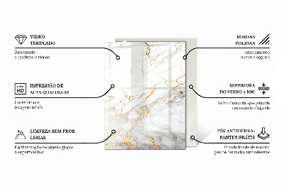 Rechteckige tischplatte Marmorähnliches Muster