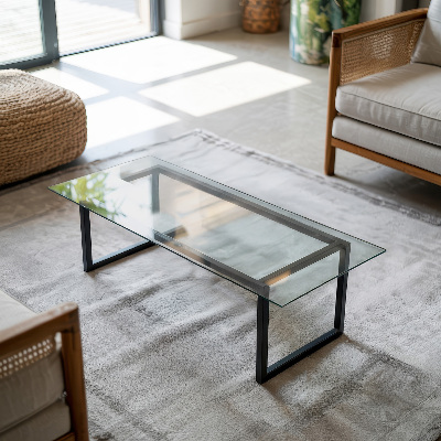 Rechteckige tischplatte transparent