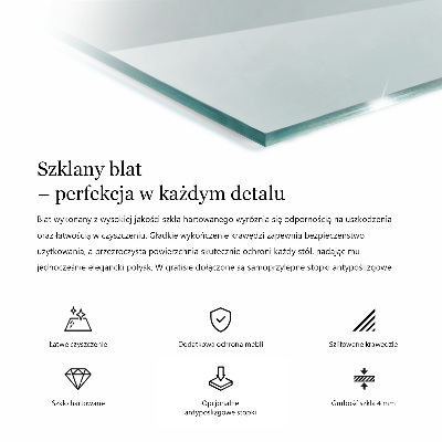 Rechteckige tischplatte transparent