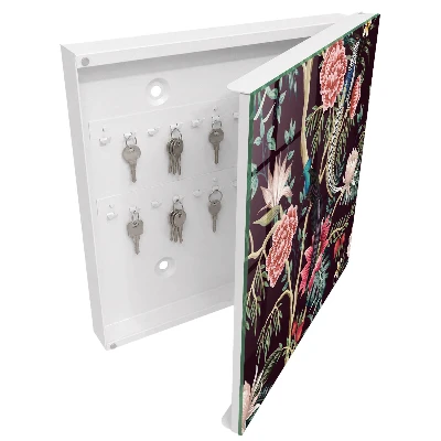 Schlüsselschrank für den Flur Blumen und Vögel
