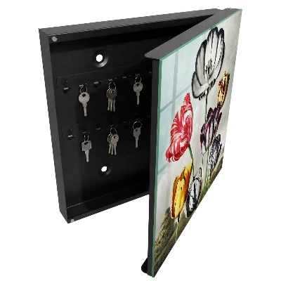Schlüsselschrank im Retro-Tulpen-Design
