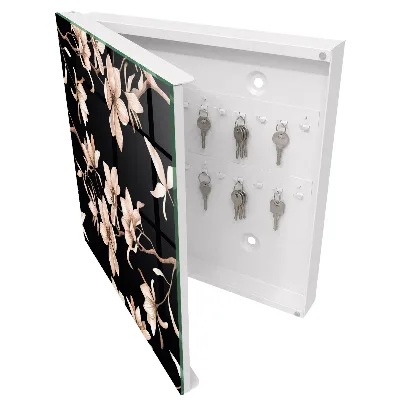 Schlüsselschrank Cremefarbene Blüten