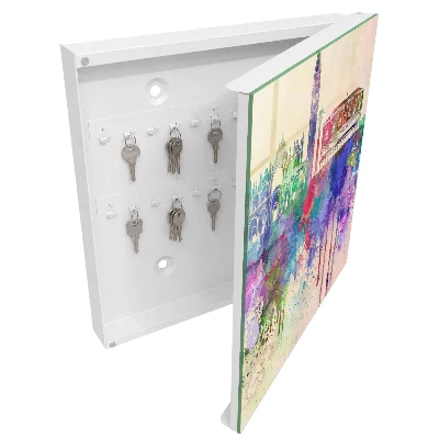 Schlüsselschrank für den Flur Urbane Aquarellmalerei