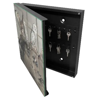 Schlüsselschrank Vögel auf einem Felsen