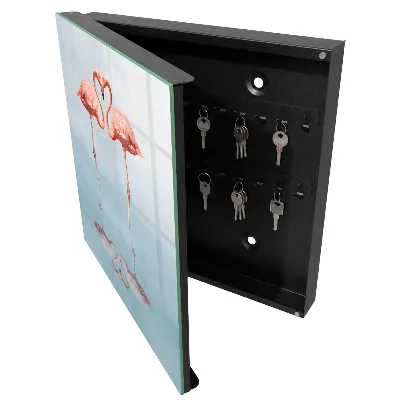 Schlüsselschrank für den Flur Flamingos lieben