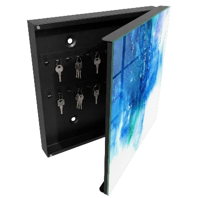 Schlüsselkasten modern Blaue Wellen