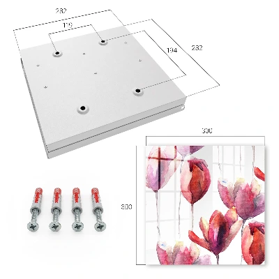 Schlüsselschrank Aquarell-Tulpen