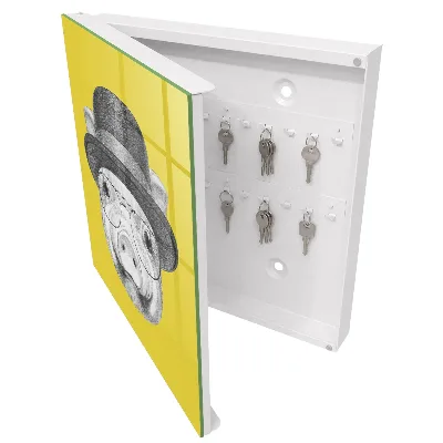 Schlüsselkasten modern Glückliches kleines Schweinchen