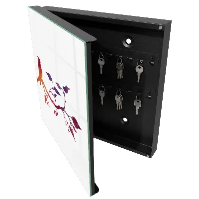 Schlüsselschrank Ein Ast mit einem Vogel