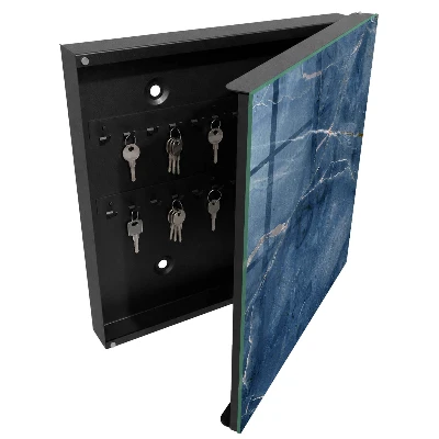 Moderner Schlüsselkasten in blauem Marmor-Design
