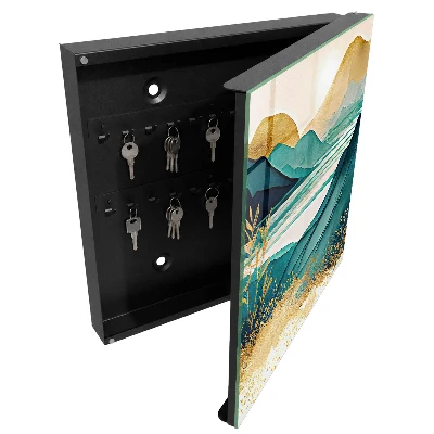 Schlüsselschrank mit Motiv türkisfarbene Berge