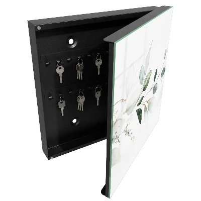 Schlüsselschrank mit Aquarellblätter-Motiv