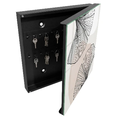 Schlüsselschrank für den Flur Schwarze Blätter