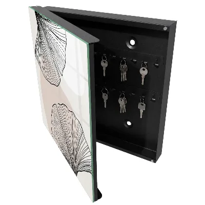 Schlüsselschrank für den Flur Schwarze Blätter
