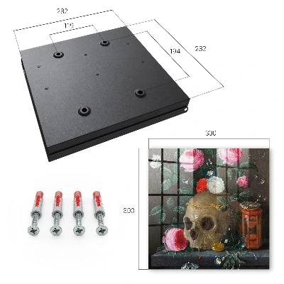 Schlüsselkasten modern Totenkopf und Blumen