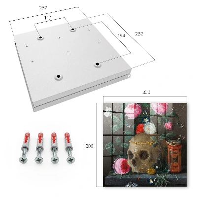 Schlüsselkasten modern Totenkopf und Blumen