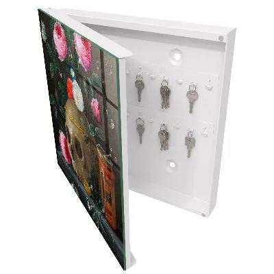 Schlüsselkasten modern Totenkopf und Blumen