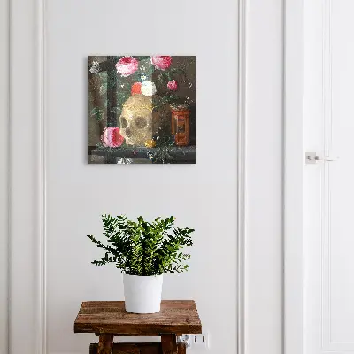 Schlüsselkasten modern Totenkopf und Blumen