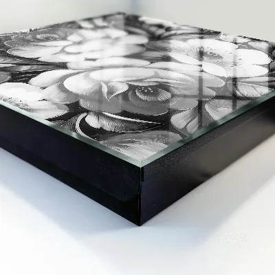 Schlüsselschrank Monochromatische Blumen