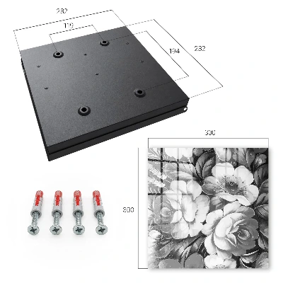 Schlüsselschrank Monochromatische Blumen