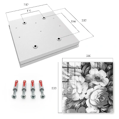Schlüsselschrank Monochromatische Blumen