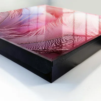 Schlüsselkasten modern Wunderschöne rosa Federn