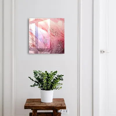 Schlüsselkasten modern Wunderschöne rosa Federn