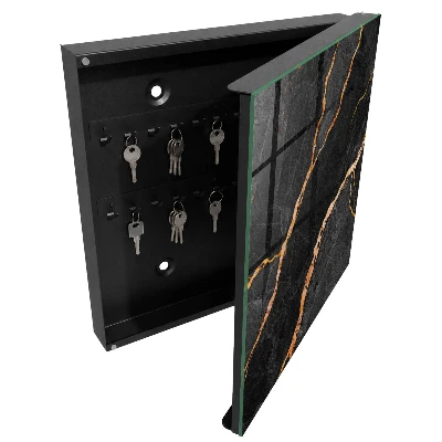 Schlüsselschrank Schwarzer und orangefarbener Stein